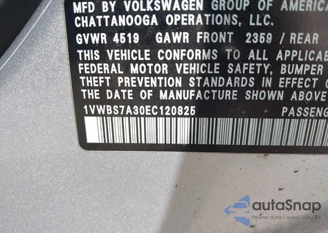 2014 Volkswagen Passat 1.8T Se from USA, damaged, VIN 1VWBS7A30EC120825